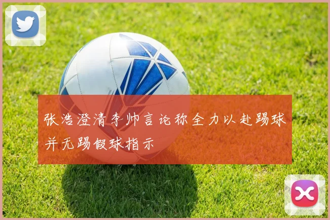 张浩澄清李帅言论称全力以赴踢球并无踢假球指示