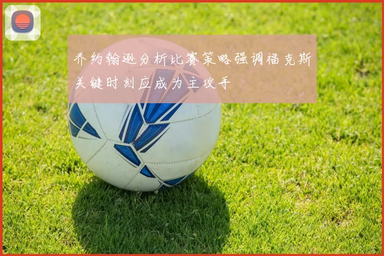 乔约翰逊分析比赛策略强调福克斯关键时刻应成为主攻手
